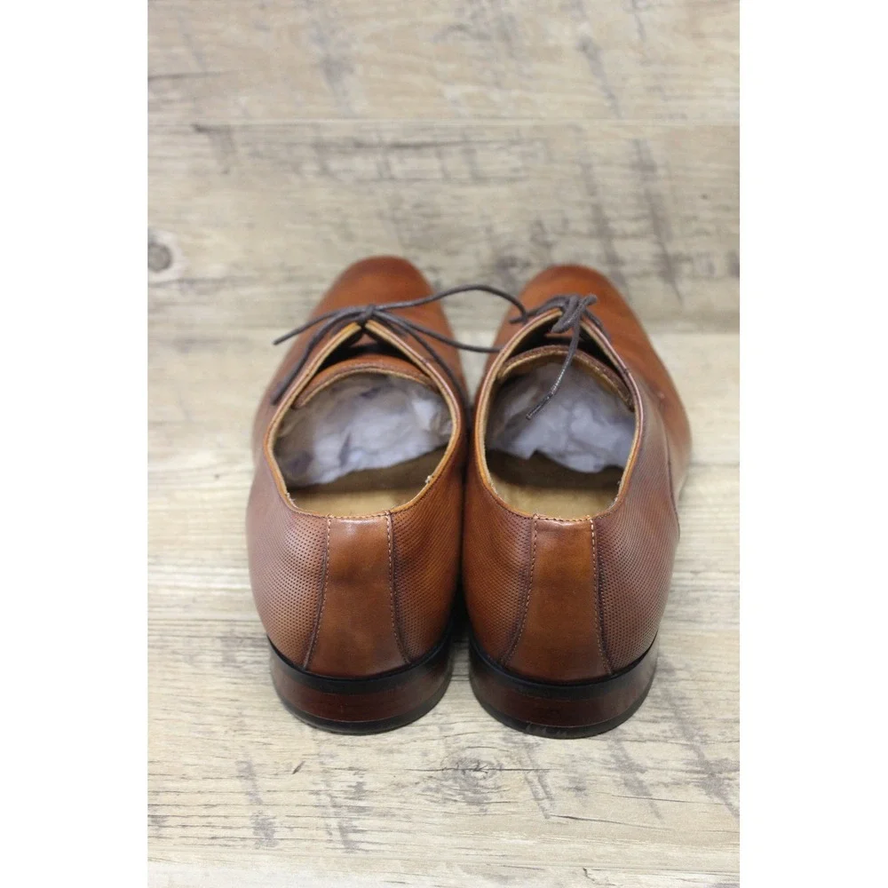 Florsheim Postino Oxford Shoes Men's 12D Cognac Leather Plain Toe Lace Up‎